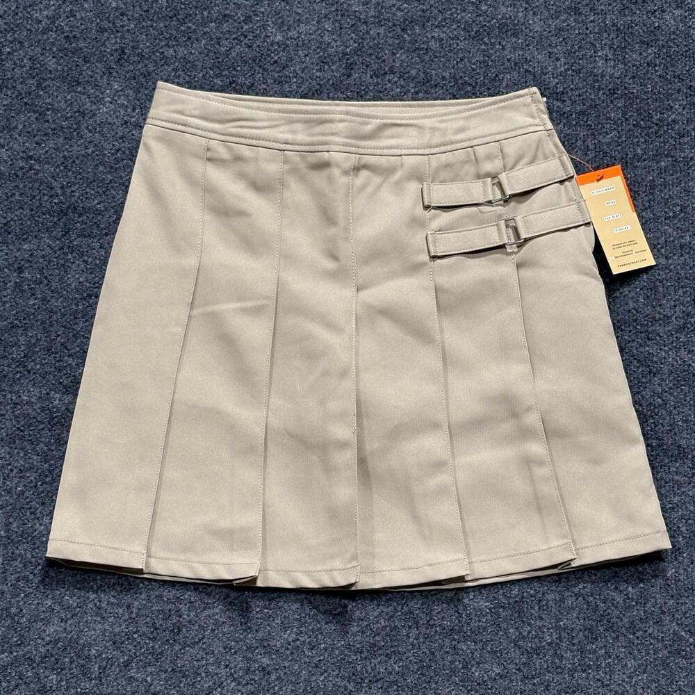 French Toast Skort Girls 12 Beige Pleated Adjustable Waist School Uniform Twill